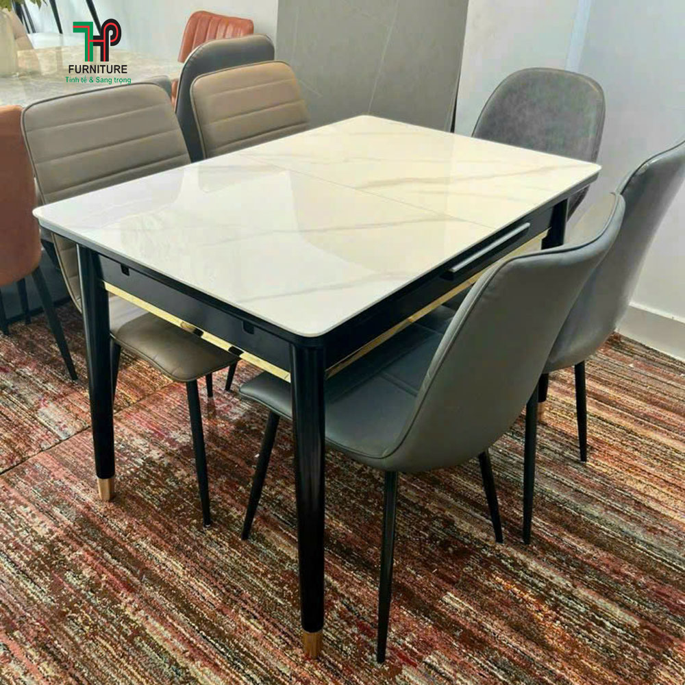 bàn ăn xếp gọn có bếp từ